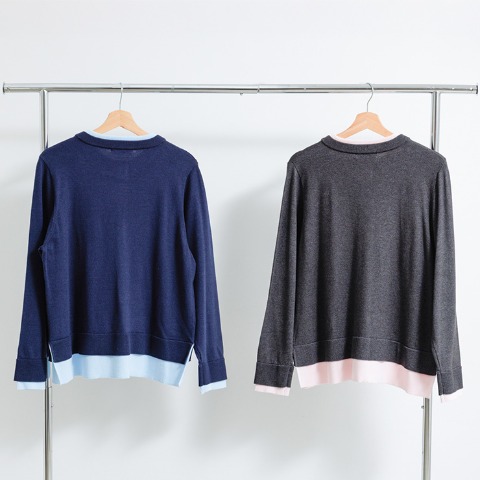 レディース　配色ニットカーディガン（Hina）