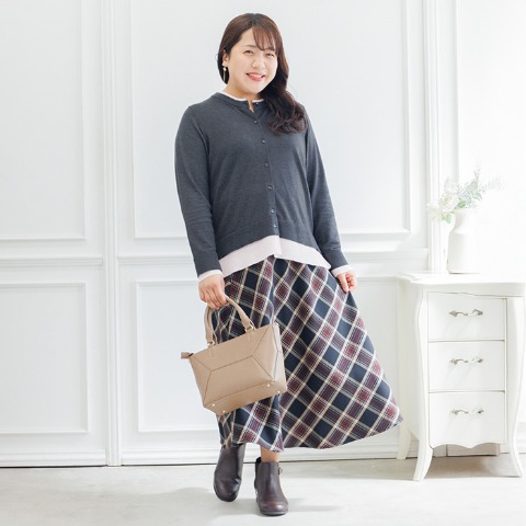 レディース　配色ニットカーディガン（Hina）