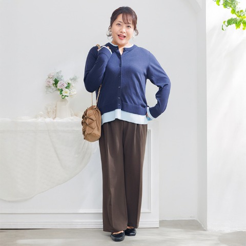 レディース　配色ニットカーディガン（Hina）