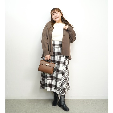 レディース　Vネックニットカーディガン（しまぽちゃ）