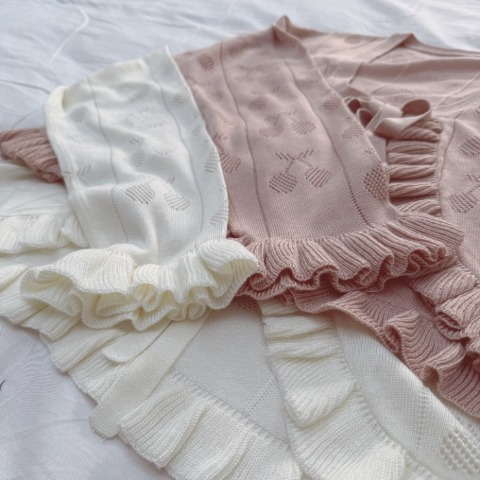 レディース　サクランボ柄ニットボレロ(maki)