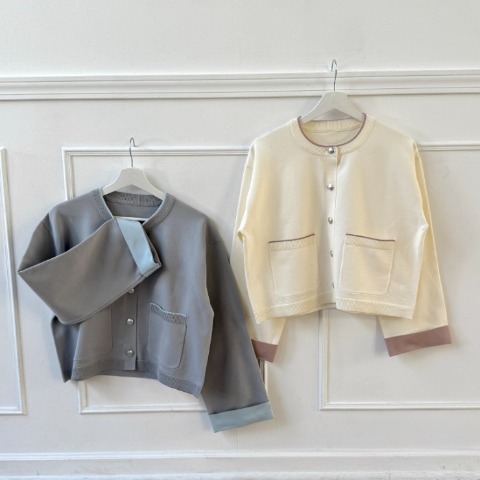 レディース　配色ニットカーディガン(miyo)