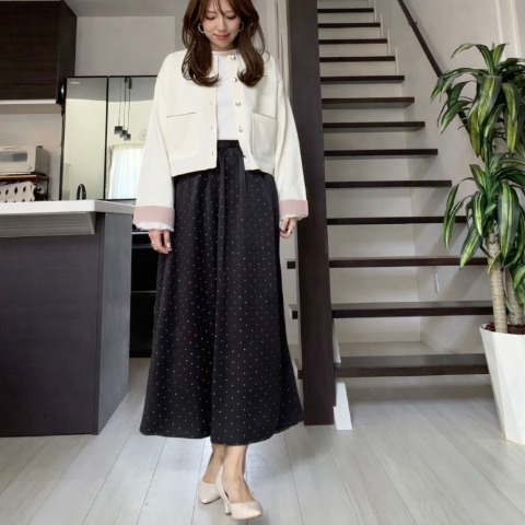 レディース　配色ニットカーディガン(miyo)