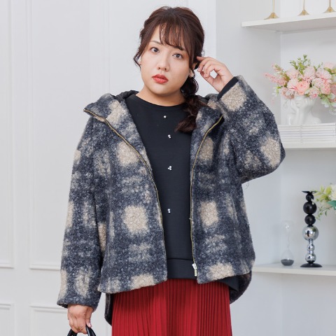 レディース　チェックコート（Hina）