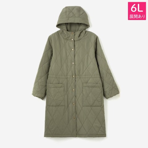 レディース　ドロストキルトコート（おかだゆり）