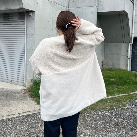 レディース　ボア切り替えコート（まいまい）