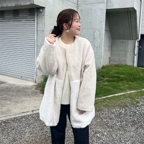 レディース　ボア切り替えコート（まいまい）