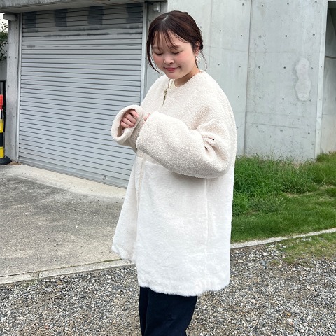 レディース　ボア切り替えコート（まいまい）
