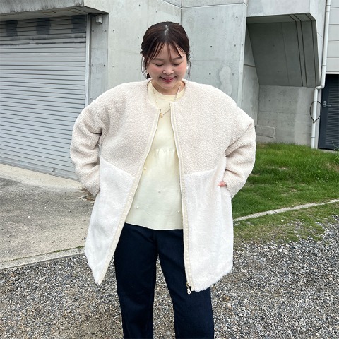 レディース　ボア切り替えコート（まいまい）