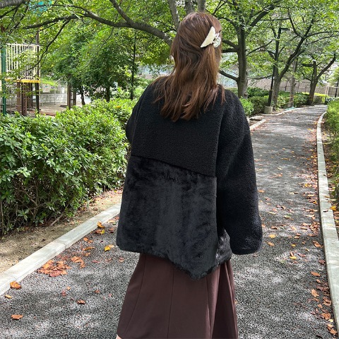 レディース　ボア切り替えコート（まいまい）