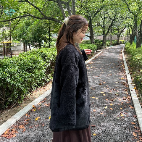 レディース　ボア切り替えコート（まいまい）