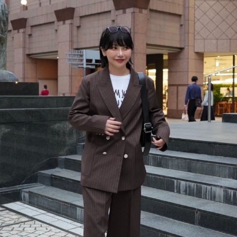 レディース　ストライプジャケット(オクユウカ）