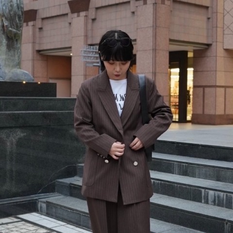 レディース　ストライプジャケット(オクユウカ）