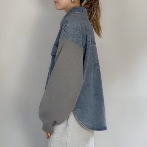 レディース　袖ニットデニムジャケット（Natsumi）