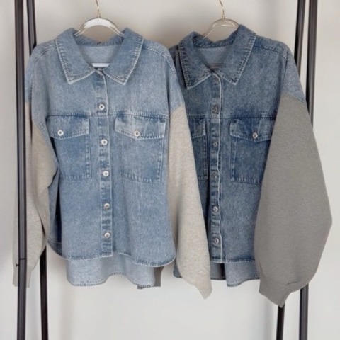 レディース　袖ニットデニムジャケット（Natsumi）