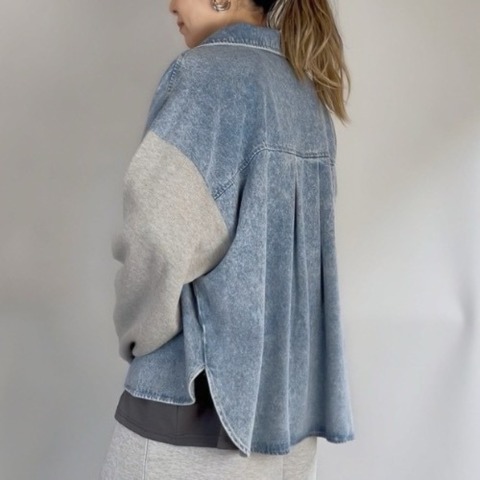 レディース　袖ニットデニムジャケット（Natsumi）