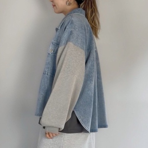 レディース　袖ニットデニムジャケット（Natsumi）
