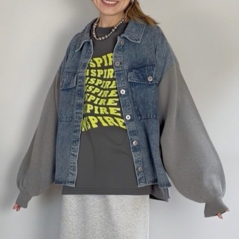 レディース　袖ニットデニムジャケット（Natsumi）