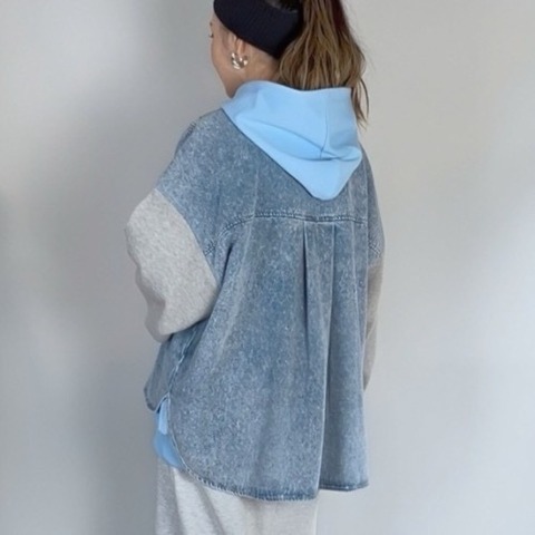 レディース　袖ニットデニムジャケット（Natsumi）