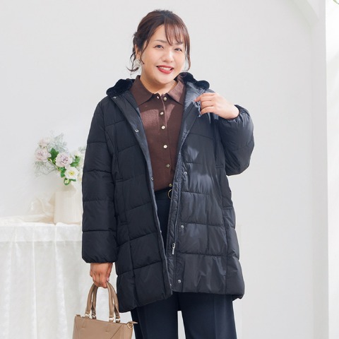 レディース　フード付き中綿コート(Hina)