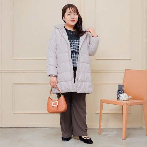 レディース　フード付き中綿コート(Hina)