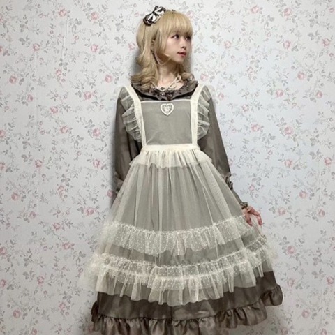 レディース　ドットフリルエプロン（星名桜子）
