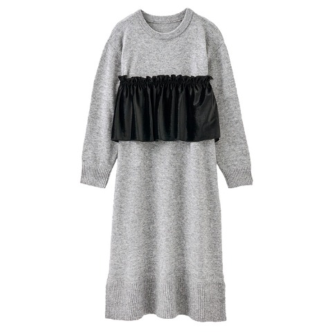 レディース　ベロアビスチェ付きニットワンピース(yuki×Taiyou)