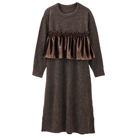 レディース　ベロアビスチェ付きニットワンピース(yuki×Taiyou)