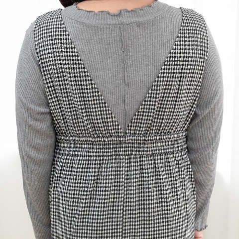 レディース　千鳥柄ジャンパースカート（Hina）