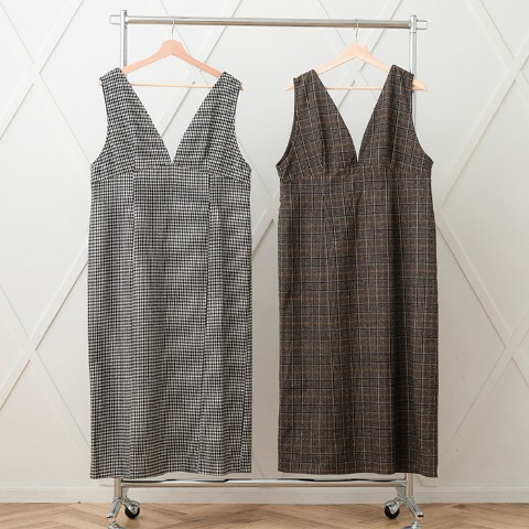 レディース　千鳥柄ジャンパースカート（Hina）