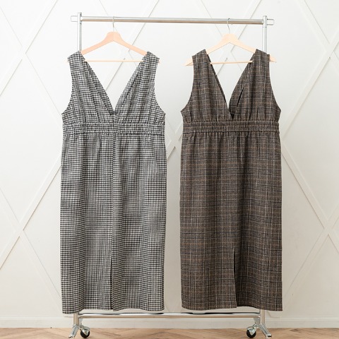 レディース　千鳥柄ジャンパースカート（Hina）