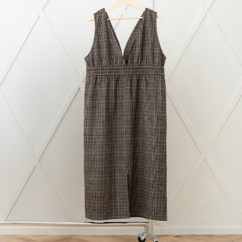 レディース　チェック柄ジャンパースカート（Hina）