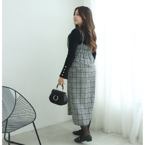 レディース　チェックキャミソールワンピース（Runa）
