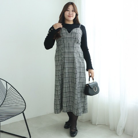 レディース　チェックキャミソールワンピース（Runa）