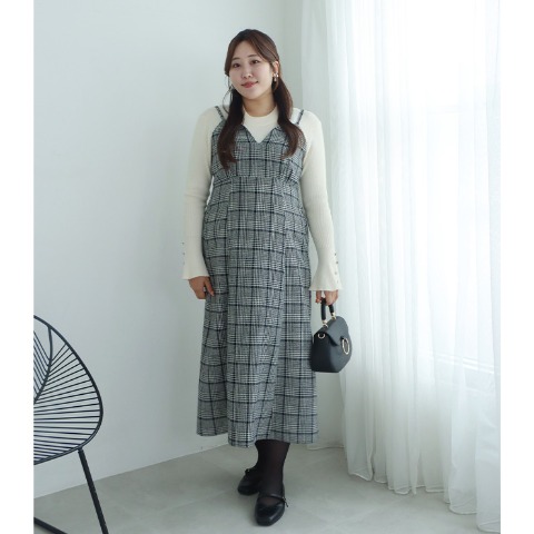 レディース　チェックキャミソールワンピース（Runa）