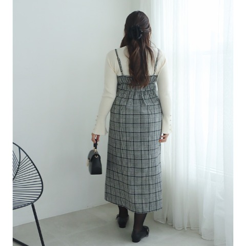 レディース　チェックキャミソールワンピース（Runa）