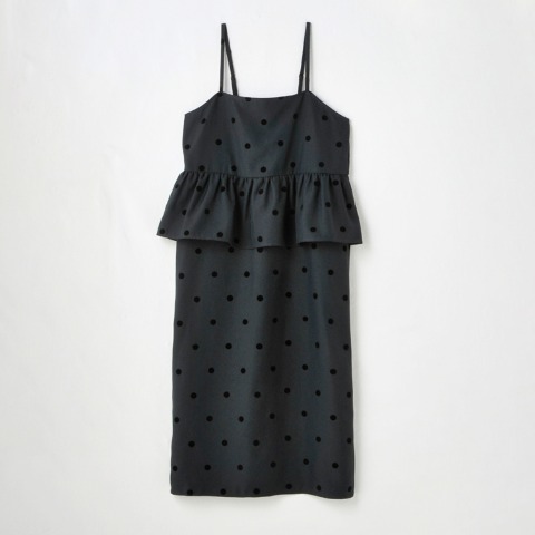 レディース　ペプラムドットジャンパースカート（Hina）