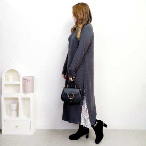 レディース　レース切替ワンピース（らむちゃん）