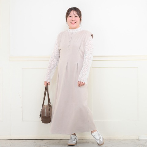 レディース　ハーフジップワンピース（komachi）