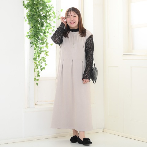 レディース　ハーフジップワンピース（komachi）