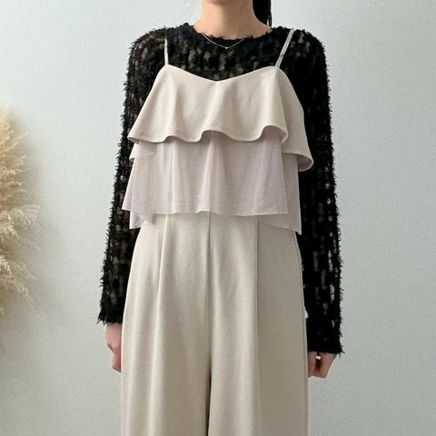 レディース　胸フリルオールインワン（misato）