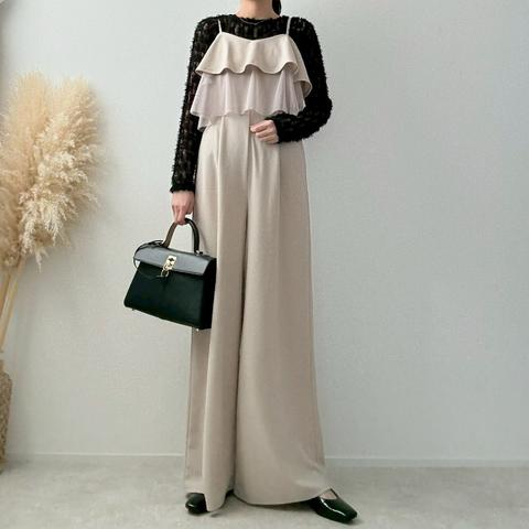 レディース　胸フリルオールインワン（misato）