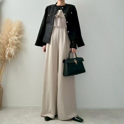 レディース　胸フリルオールインワン（misato）