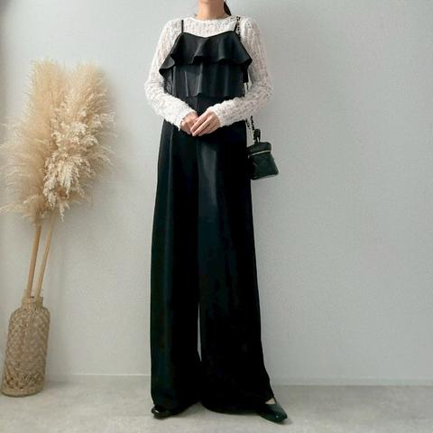 レディース　胸フリルオールインワン（misato）