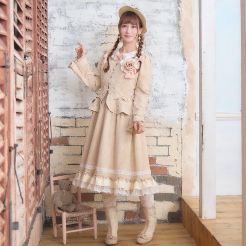 レディース　配色花柄ジャカードスカート（愛野えり）