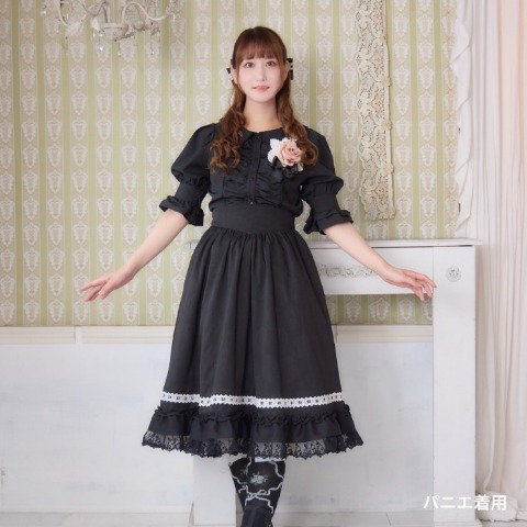 レディース　配色花柄ジャカードスカート（愛野えり）