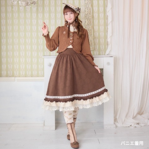 レディース　配色花柄ジャカードスカート（愛野えり）