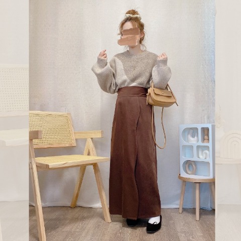 レディース　ウェーブデザインスカート（akane）