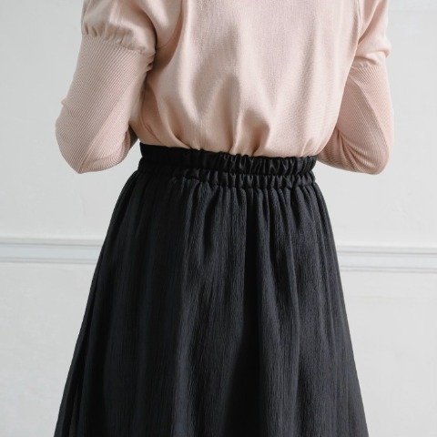 レディース　リボンシアーフレアスカート（maki）