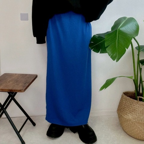 レディース　ポケット付きリブナロースカート（NON）